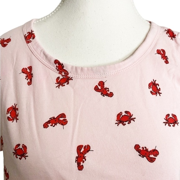 J. CREW FACTORY PINK LOBSTER JERSEY SHORT SLEEVE TEE - Picture 3 of 10